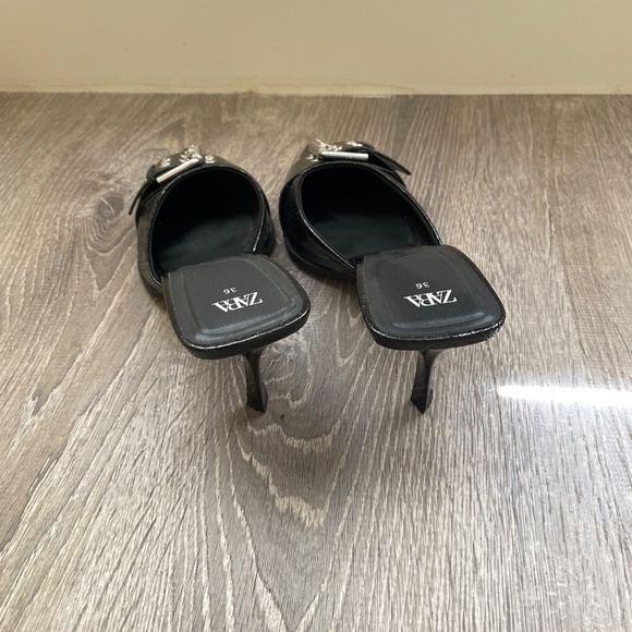 Zara Buckled Heeled Mules Size 6 - Picture 9 of 11